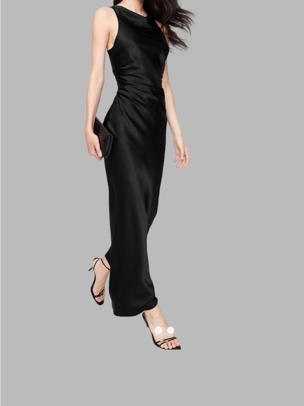 Banana Republic Black Satin Maxi Dress